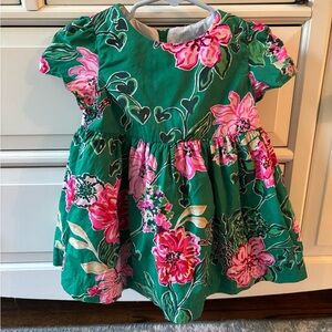 Lilly Pulitzer Green and Pink Floral Kids Dress